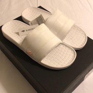 SOLD!!Lacoste white slides NWT Size 7 SOLD!!